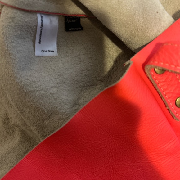 AMERICAN APPAREL Leather Tote Bag (Neon Pink) - Picture 2 of 2